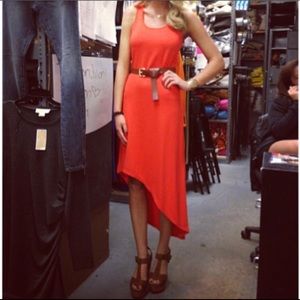 Michael Kors Mandarin Color High Low Unique Dress